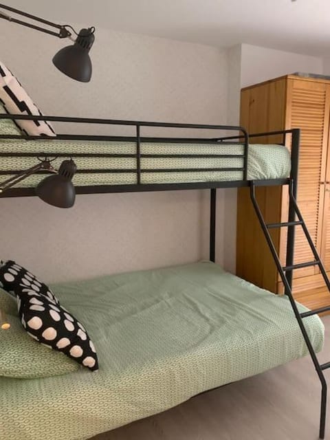 Bed, Photo of the whole room, Bedroom, bunk bed, wardrobe