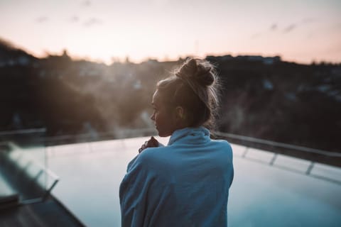 Pool view, Swimming pool, Sunrise