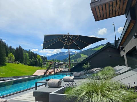Natural landscape, Mountain view, Pool view, Swimming pool, sunbed