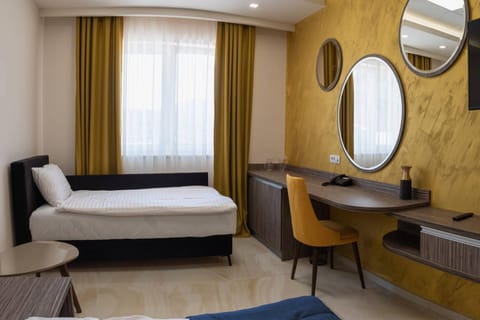 Bed, Seating area, Bedroom