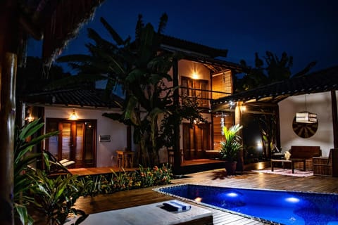 Property building, Night, Pool view, Swimming pool