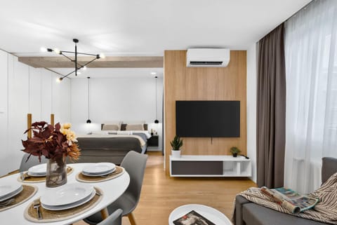 Bed, TV and multimedia, Living room, Seating area, Dining area, Bedroom, air conditioner