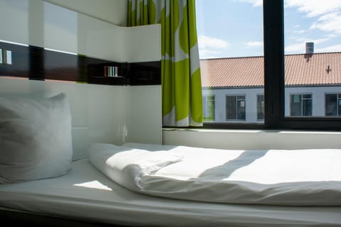 Bed, City view