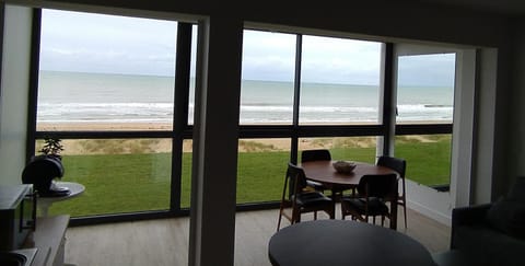 Patio, Living room, Seating area, Sea view