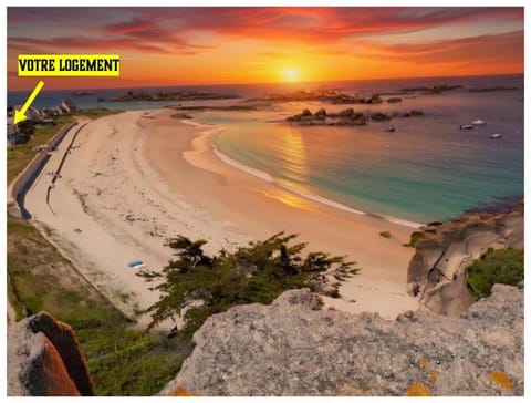 Studio 4 personnes Plage de La Grève Blanche Apartment in Trégastel