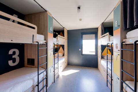 Bed, Photo of the whole room, bunk bed, locker, storage