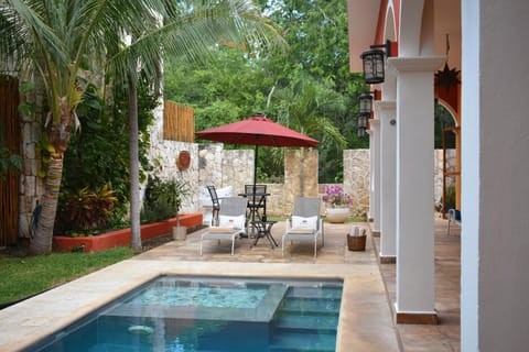 Patio, Garden, Pool view, Swimming pool, sunbed