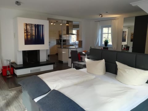 Kitchen or kitchenette, Photo of the whole room, Dining area, Bedroom