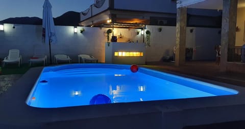 Night, Pool view, Swimming pool