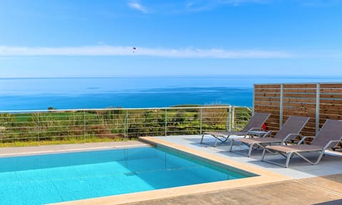 Patio, Day, Natural landscape, View (from property/room), Balcony/Terrace, Pool view, Sea view, Swimming pool, sunbed