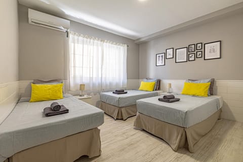 Bed, Bedroom, towels, wardrobe, air conditioner