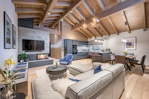 Living room, Dining area, flat iron, kitchen