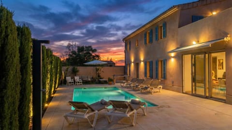 Property building, Living room, Swimming pool