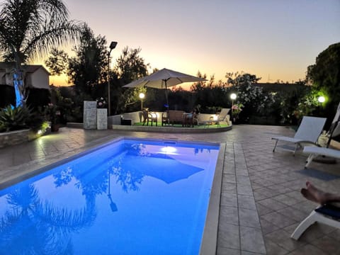 Pool view, Swimming pool, Sunset, sunbed