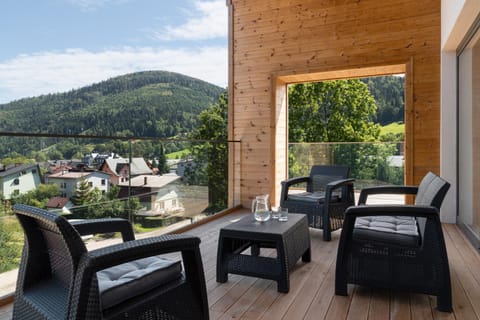 Property building, Day, Natural landscape, View (from property/room), Balcony/Terrace, Seating area, Mountain view
