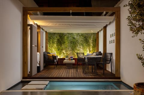 Patio, Night, Garden, Swimming pool