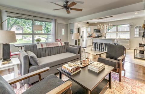 Living room, kitchen