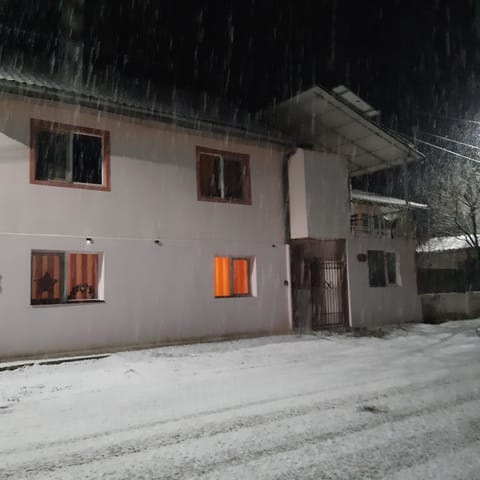 Property building, Night, Winter