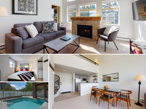 Hot Tub, Kitchen or kitchenette, Living room, Dining area, Bedroom, Swimming pool