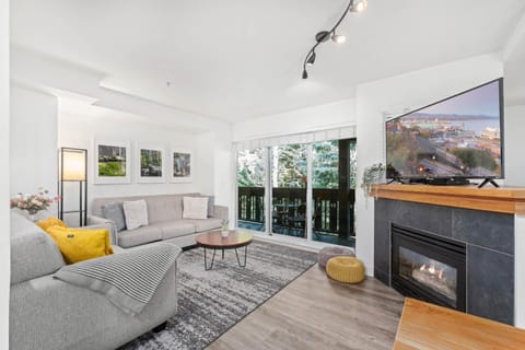 Living room, fireplace
