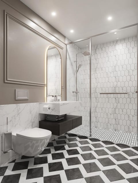 Shower, Toilet, Bathroom, towels