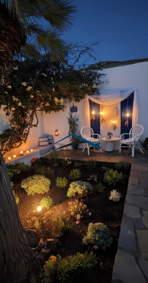 Patio, Night, Garden, Garden, Seating area, Garden view
