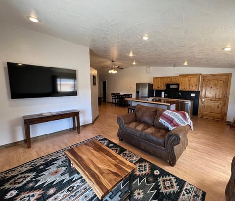 Communal lounge/ TV room, TV and multimedia, Kitchen or kitchenette, Living room, Photo of the whole room, Seating area, Dining area, Evening entertainment, fireplace, minibar, pet friendly