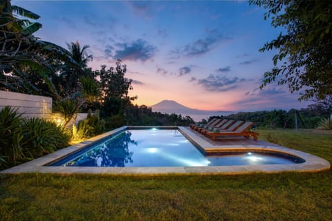 Garden, Garden view, Pool view, Swimming pool, Sunset
