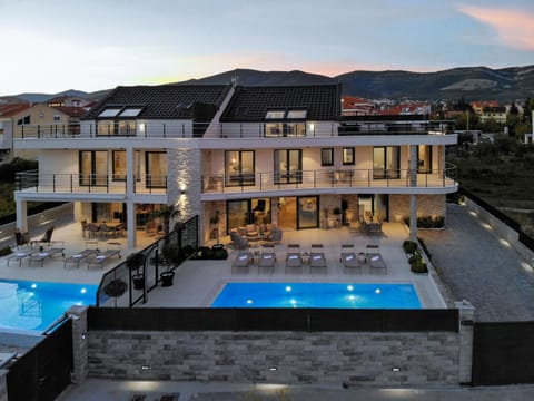 Property building, Pool view, Swimming pool, Sunset