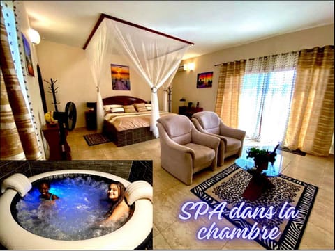 Bed, Hot Tub, Photo of the whole room, Seating area, Bedroom