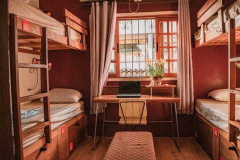 Bedroom, bunk bed, locker, air conditioner