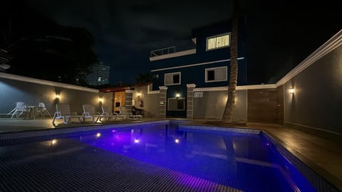Night, Pool view, Swimming pool