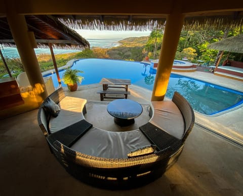 Property building, Patio, Restaurant/places to eat, Day, Night, View (from property/room), Living room, On site, Pool view, Sea view, Swimming pool, Breakfast, Sunrise, Sunset, sunbed