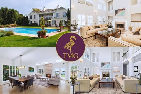 Property building, Living room, Seating area, Pool view