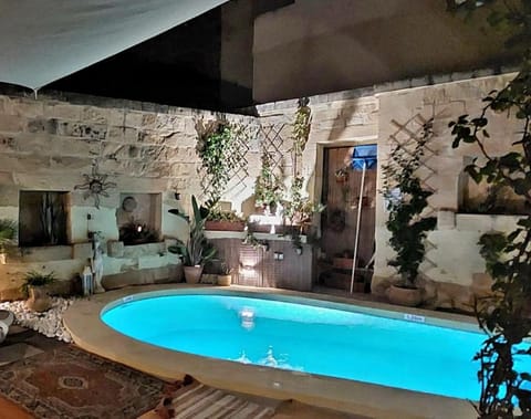 Night, Pool view, Swimming pool