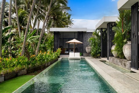 Property building, Swimming pool, sunbed