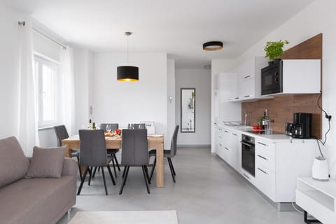 Kitchen or kitchenette, Living room, Dining area