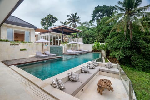 Property building, Garden, Pool view, Swimming pool, sunbed