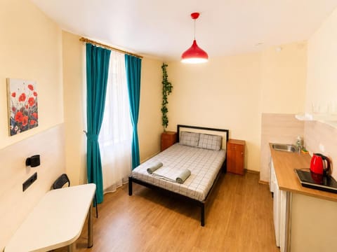 Bed, Kitchen or kitchenette, Photo of the whole room, Bedroom