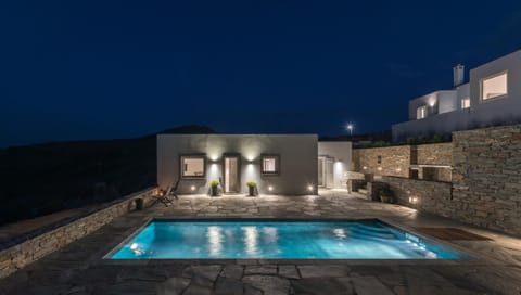 Night, Pool view, Swimming pool, Swimming pool