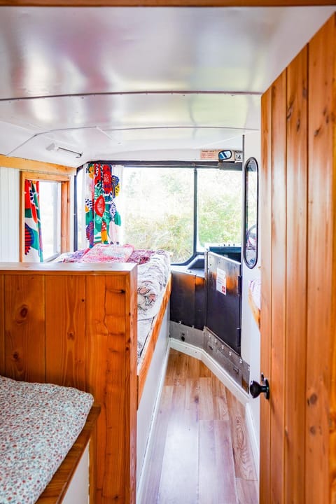 Double decker bus at Valentia Island Escape Campground/ 
RV Resort in County Kerry