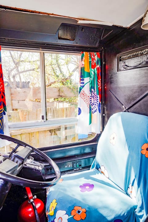 Double decker bus at Valentia Island Escape Campground/ 
RV Resort in County Kerry