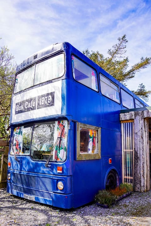 Double decker bus at Valentia Island Escape Campground/ 
RV Resort in County Kerry