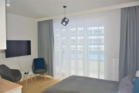 Bed, TV and multimedia, Living room, Photo of the whole room, Seating area, Evening entertainment, Bedroom