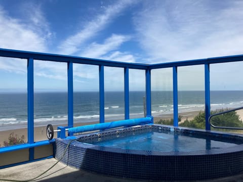 Hot Tub, View (from property/room), Balcony/Terrace, Sea view
