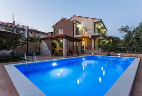 Property building, Swimming pool, Sunset