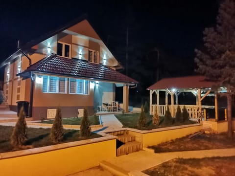 Property building, Night, Garden, Garden view
