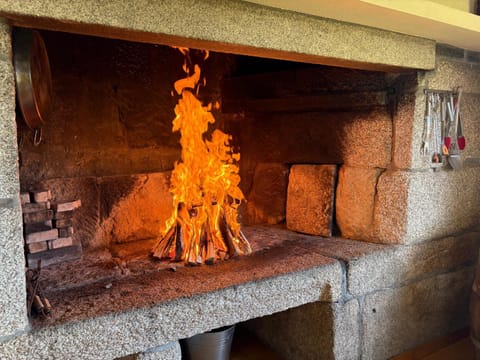 Food, fireplace, kitchen