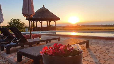 Swimming pool, Sunset