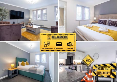 LONG STAYS 30pct OFF - Spacious 4Bed - Sports Channels - Parking By Klarok Short Lets & Serviced Accommodation House in Huntingdonshire District